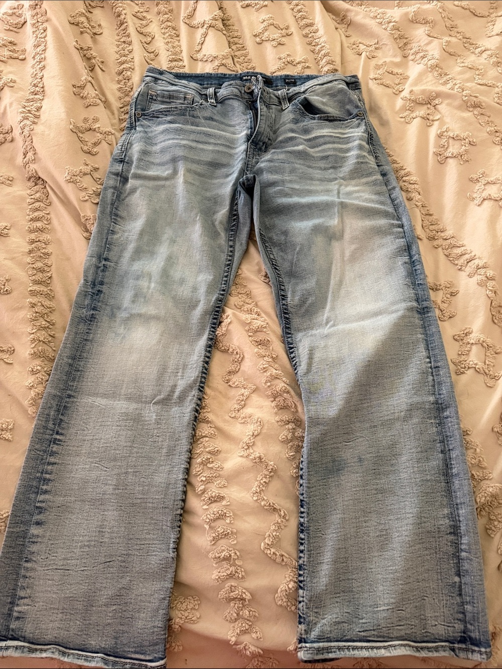BKE Men's Bootcut Jeans in Washed Light Blue